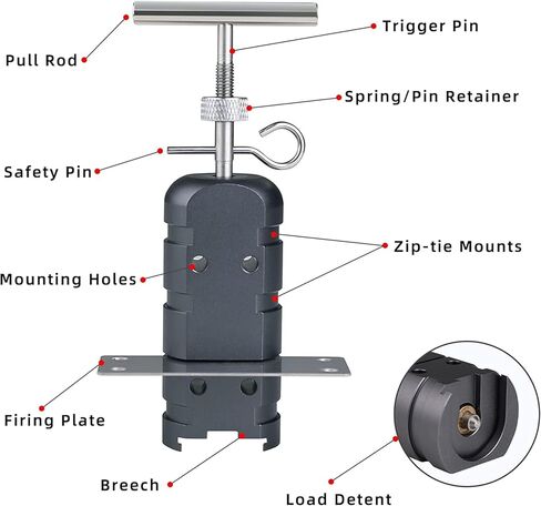 WOLOVEEVO Trip Wire Alarm, Perimeter Trip Alarm 12 Gauge, Warning System for Camping and Security, Safety Defense Device 360° Coverage Quad 3.0, Grey in Kuwait
