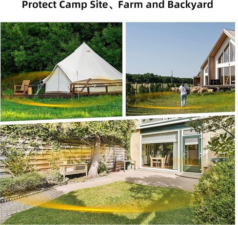 WOLOVEEVO Trip Wire Alarm, Perimeter Trip Alarm 12 Gauge, Warning System for Camping and Security, Safety Defense Device 360° Coverage Quad 3.0, Grey in Kuwait