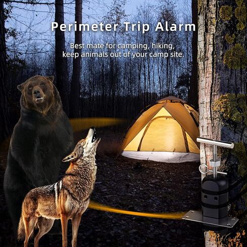 WOLOVEEVO Trip Wire Alarm, Perimeter Trip Alarm 12 Gauge, Warning System for Camping and Security, Safety Defense Device 360° Coverage Quad 3.0, Grey in Kuwait