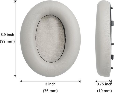 وسائد أذن بديلة لسماعات سوني WH-1000XM3، مع جلد ناعم الملمس، وإسفنج ميموري عازل للضوضاء (فضي) in Kuwait