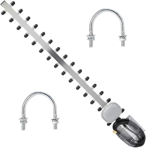 Yagi WiFi Antenna, 4G 16 Unit 25dBi High Gain Wireless Router Network Card Directional Yagi Antenna 791-821MHz/832-862MHz/1710-1785MHz/1805-1880MHz/2500-2570MHz/2620-2690MHz in Saudi Arabia