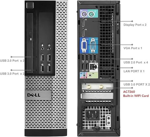 أجهزة الكمبيوتر المكتبية Dell OptiPlex 7020، Intel i7-4790 3.6 جيجا هرتز، 32 جيجا رام جديد 1 تيرابايت SSD، AC7260 مدمج واي فاي بلوتوث، أجهزة كمبيوتر سطح المكتب المجددة، DVD-RW، Windows 10 Pro (متجدد) in Kuwait