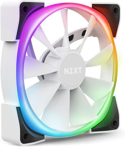 NZXT AER RGB 2 - HF-28120-B1 - 120 مم - تخصيصات الإضاءة المتقدمة - أطراف الجناح - محمل ديناميكي سائل - مروحة LED RGB PWM لـ Hue 2 - فردية (وحدة التحكم في الإضاءة HUE2 غير متضمنة)، أسود in Kuwait