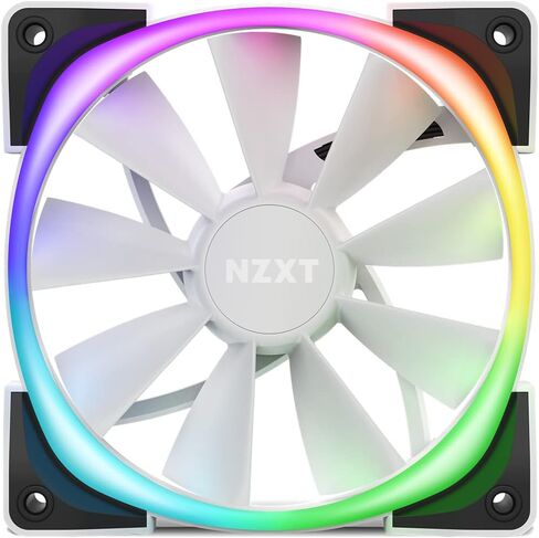 NZXT AER RGB 2 - HF-28120-B1 - 120 مم - تخصيصات الإضاءة المتقدمة - أطراف الجناح - محمل ديناميكي سائل - مروحة LED RGB PWM لـ Hue 2 - فردية (وحدة التحكم في الإضاءة HUE2 غير متضمنة)، أسود in Kuwait