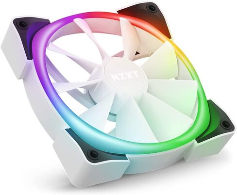 NZXT AER RGB 2 - HF-28120-B1 - 120 مم - تخصيصات الإضاءة المتقدمة - أطراف الجناح - محمل ديناميكي سائل - مروحة LED RGB PWM لـ Hue 2 - فردية (وحدة التحكم في الإضاءة HUE2 غير متضمنة)، أسود in Kuwait