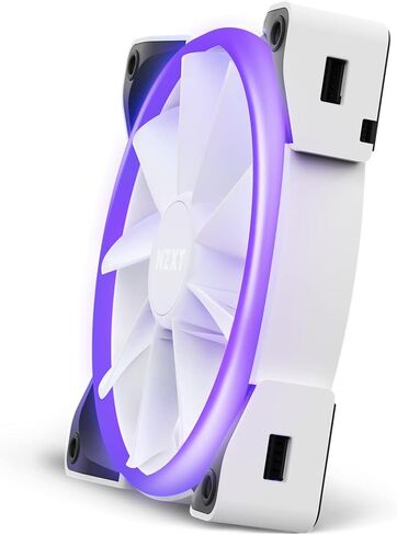 NZXT AER RGB 2 - HF-28120-B1 - 120 مم - تخصيصات الإضاءة المتقدمة - أطراف الجناح - محمل ديناميكي سائل - مروحة LED RGB PWM لـ Hue 2 - فردية (وحدة التحكم في الإضاءة HUE2 غير متضمنة)، أسود in Kuwait