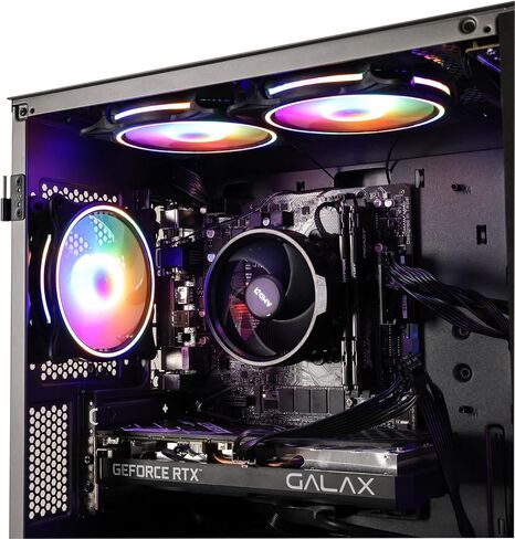 كمبيوتر مكتبي للألعاب MXZ، AMD Ryzen 5 5600، RX6700XT، 16 جيجابايت DDR4، NVME 1 T SSD، مراوح 6RGB، Win 11 Pro جاهز، كمبيوتر مكتبي للألعاب (R5 5600 | RX 6700XT) in Kuwait