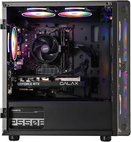 كمبيوتر مكتبي للألعاب MXZ، AMD Ryzen 5 5600، RX6700XT، 16 جيجابايت DDR4، NVME 1 T SSD، مراوح 6RGB، Win 11 Pro جاهز، كمبيوتر مكتبي للألعاب (R5 5600 | RX 6700XT) in Kuwait