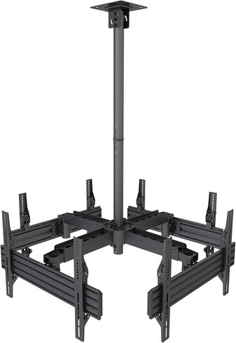 Mount-It! Triple Screen TV Ceiling Mount | Multi-Display Commercial Grade Ceiling Bracket for Three Flat Screen Displays | Adjustable Height, Fits Up to 600x400, 198 Lbs Capacity in Kuwait