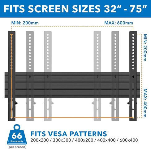 Mount-It! Triple Screen TV Ceiling Mount | Multi-Display Commercial Grade Ceiling Bracket for Three Flat Screen Displays | Adjustable Height, Fits Up to 600x400, 198 Lbs Capacity in Kuwait