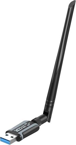 محول واي فاي، محول XDO 1200Mbps شبكة لاسلكي USB 3.0 ثنائي النطاق 2.4 جيجا هرتز/ 5 جيجا هرتز 5dBi هوائي عالي الكسب 802.11ac للكمبيوتر المكتبي يدعم ويندوز 11/10/8/7/Vista/XP Mac OS 10.9-10.15 in Kuwait