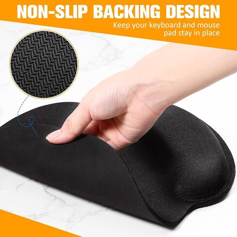Copkim 20 Pcs Keyboard Wrist Rest with Mouse Pad with Wrist Support 10 Pcs Mousepad with Wrist Rest 10 Pcs Memory Foam Keyboard Pad for Office, Laptop Computer and Gaming Typing Pain Relief, Black in Saudi Arabia