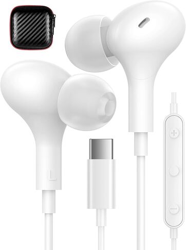 USB C Headphones Wired Type C Earphone for iPhone 15 Plus iPad 10 Google Pixel 8 7 Pro 7A Magnetic Earbuds Microphone Stereo DAC for Android Samsung S20 S21 S22 S23 FE Ultra Note 20 A54 Z Flip 5 Fold in Kuwait