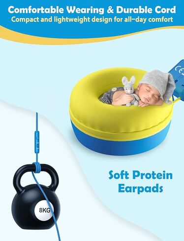 سماعات رأس RIYO KH20 للأطفال مع ميكروفون عالي الدقة متوافقة مع الهواتف/أجهزة الكمبيوتر المحمولة/الأجهزة اللوحية/أجهزة الكمبيوتر وأجهزة الألعاب (أزرق سماوي) in Kuwait