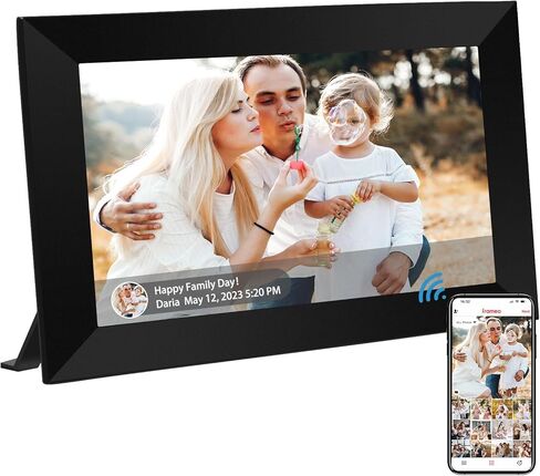 إطار صورة رقمي واي فاي 10.1 بوصة - إطار صور رقمي Lehwey مع مساحة تخزين 16 جيجابايت، إطار صور ذكي أصلي 1080 بكسل مع شاشة لمس IPS للهدايا، مشاركة اللحظات عبر تطبيق Frameo على الفور في أي مكان in Kuwait