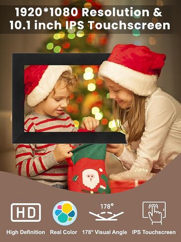 إطار صورة رقمي واي فاي 10.1 بوصة - إطار صور رقمي Lehwey مع مساحة تخزين 16 جيجابايت، إطار صور ذكي أصلي 1080 بكسل مع شاشة لمس IPS للهدايا، مشاركة اللحظات عبر تطبيق Frameo على الفور في أي مكان in Kuwait