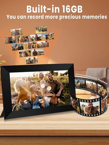 إطار صورة رقمي واي فاي 10.1 بوصة - إطار صور رقمي Lehwey مع مساحة تخزين 16 جيجابايت، إطار صور ذكي أصلي 1080 بكسل مع شاشة لمس IPS للهدايا، مشاركة اللحظات عبر تطبيق Frameo على الفور في أي مكان in Kuwait