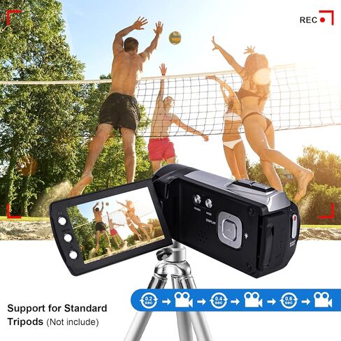 كاميرا فيديو Heegomn للأطفال عالية الدقة 1080 بكسل 24 ميجابكسل مسجل كاميرات رقمية ليوتيوب TikTok Kid Camcorder 2.7 بوصة شاشة دوران كاميرا تسجيل فيديو للمراهقين والأطفال المبتدئين in Kuwait