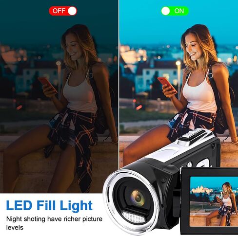 كاميرا فيديو Heegomn للأطفال عالية الدقة 1080 بكسل 24 ميجابكسل مسجل كاميرات رقمية ليوتيوب TikTok Kid Camcorder 2.7 بوصة شاشة دوران كاميرا تسجيل فيديو للمراهقين والأطفال المبتدئين in Kuwait