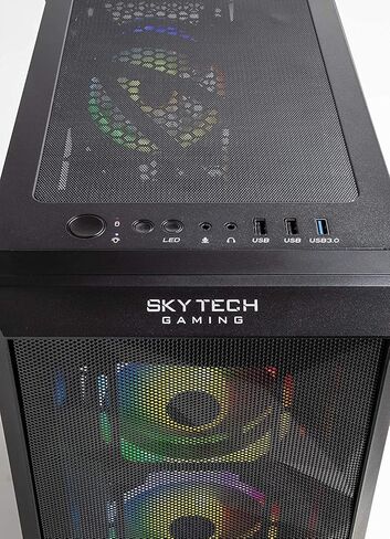كمبيوتر ألعاب Skytech Gaming Prism، ​​Intel i9 13900K 3.0 جيجا هرتز، RTX 4090، 2 تيرابايت NVME Gen4، 32 جيجابايت DDR5 RAM RGB، 1200 واط Gold ATX 3.0 PSU Wi-Fi، Win 11 Home، لوحة مفاتيح RGB وماوس RGB متضمن in Saudi Arabia