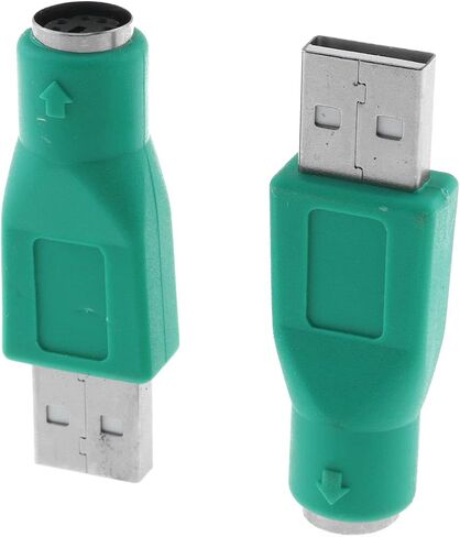 محول USB الى PS2 ار ليكس قطعتين اخضر PS/2 انثى الى USB ذكر محول للماوس والكيبورد in Saudi Arabia
