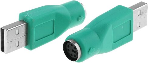 محول USB الى PS2 ار ليكس قطعتين اخضر PS/2 انثى الى USB ذكر محول للماوس والكيبورد in Saudi Arabia