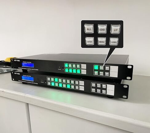 MT-VIKI 4K HDMI Matrix Switch 8x8، 4K@30 هرتز محول وموزع على حامل مع منفذ RS232 LAN بإضاءة خلفية وEDID، شريحة ADI مدمجة في الولايات المتحدة (8 في 8 خارج) in Kuwait