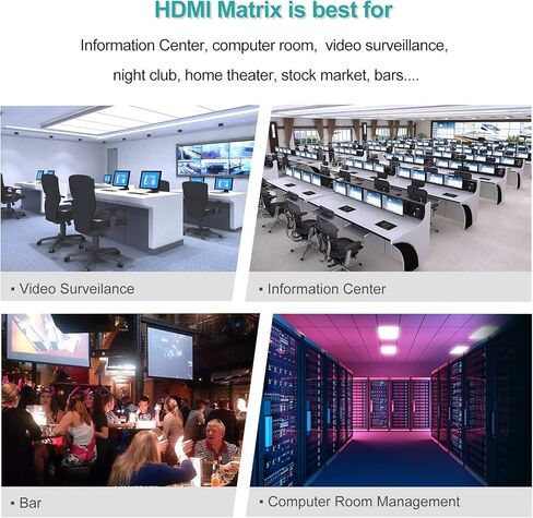 MT-VIKI 4K HDMI Matrix Switch 8x8، 4K@30 هرتز محول وموزع على حامل مع منفذ RS232 LAN بإضاءة خلفية وEDID، شريحة ADI مدمجة في الولايات المتحدة (8 في 8 خارج) in Kuwait