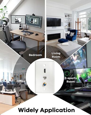 HDMI Wall Plate, 1 Port 4K HDMI Keystone Female to Female Wall Plate-White in Saudi Arabia
