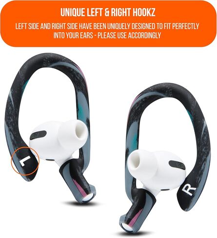 WC HookZ - خطافات فوق الأذن مطورة لأجهزة AirPods Pro وAirPods 1 و2 و3-2 متضمنة في العبوة، خطاف فريد من نوعه على اليسار واليمين، لا يتناسب مع النظارات، مصنوع بواسطة Wicked Cushions | الشتاء الأبيض in Saudi Arabia