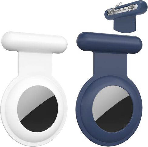 AirTag Holder with Safety Pin(2 Pack, Black), Hidden Wearable AirTag Case with Badge Brooch Clip for Clothes of Kids, Teens, Toddler. Compatible with Apple Air Tag GPS Tracker in Kuwait