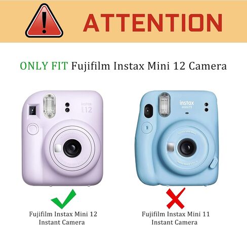حافظة Fintie الواقية لكاميرا Fujifilm Instax Mini 12 الفورية - غطاء حقيبة من الجلد النباتي الفاخر مع حزام قابل للتعديل قابل للإزالة، رخام أرجواني in Saudi Arabia