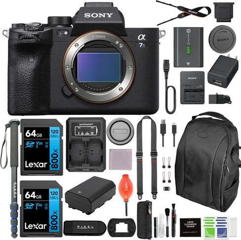 Sony a7S III Mirrorless Full Frame Camera Bundle with Extra Battery, Dually Charger, Backpack, 2X 64GB SDXC Memory Card, More | Sony Alpha 7S III in Saudi Arabia