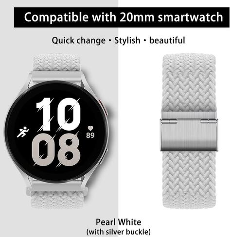 سوار Eweison 20 مم رياضي بحلقة متوافقة مع ساعة Samsung Galaxy Watch 6 5 4 بسوار 40 مم 44 مم/ساعة 5 Pro 45 مم/ساعة Galaxy 4 6 حزام كلاسيكي 42 مم 46 مم 43 مم 47 مم/ساعة 3 41 مم/أكتيف 2 حزام مضفر للنساء والرجال in Kuwait