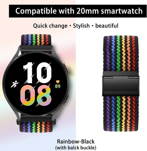 سوار Eweison 20 مم رياضي بحلقة متوافقة مع ساعة Samsung Galaxy Watch 6 5 4 بسوار 40 مم 44 مم/ساعة 5 Pro 45 مم/ساعة Galaxy 4 6 حزام كلاسيكي 42 مم 46 مم 43 مم 47 مم/ساعة 3 41 مم/أكتيف 2 حزام مضفر للنساء والرجال in Kuwait