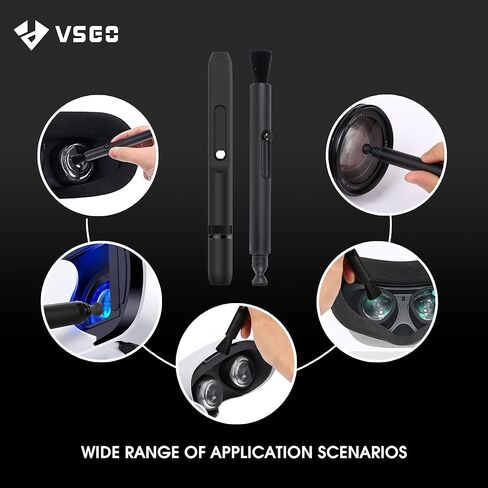 قلم تنظيف العدسات الاحترافي من VSGO مع فرشاة عدسة ناعمة وكربون بصري نانو متوافق مع ريفت S/اتش تي سي في/كوزموس سماعة بدون طيار وعدسة الكاميرا والغبار والعدسات البصرية وتنظيف بصمات الأصابع in Kuwait