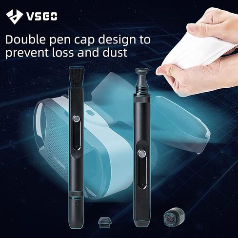 قلم تنظيف العدسات الاحترافي من VSGO مع فرشاة عدسة ناعمة وكربون بصري نانو متوافق مع ريفت S/اتش تي سي في/كوزموس سماعة بدون طيار وعدسة الكاميرا والغبار والعدسات البصرية وتنظيف بصمات الأصابع in Kuwait