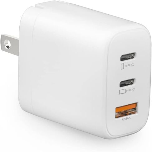 شاحن USB c بقدرة 65 وات، شاحن GaN PD 3.0 من النوع c، كتلة شحن سريعة قابلة للطي 3 منافذ لأجهزة MacBook Pro/Air، iPad Pro، أجهزة الكمبيوتر المحمولة، الأجهزة اللوحية، Galaxy S23، Dell XPS 13، Note 20/10+، iPhone 14/Pro، Steam Deck أسود in Kuwait