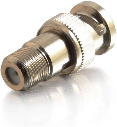 Legrand - C2G F-Type Coaxial Cable Adapter with BNC Male to F-Type Female Adapter, Silver Coaxial Cable Converter with F-Type to BNC, 1 Count, C2G 27289 in Saudi Arabia