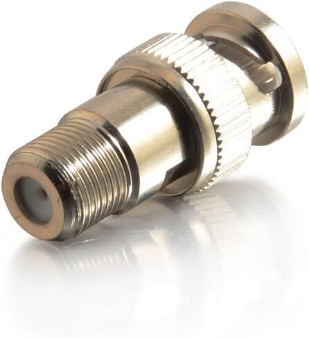 Legrand - C2G F-Type Coaxial Cable Adapter with BNC Male to F-Type Female Adapter, Silver Coaxial Cable Converter with F-Type to BNC, 1 Count, C2G 27289 in Saudi Arabia