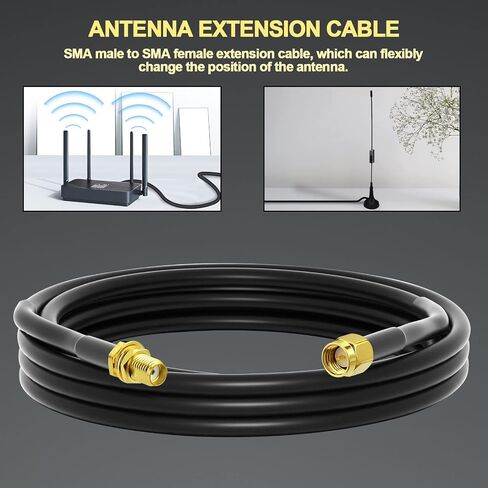 كابل تمديد محوري منخفض الخسارة بطول 15 مترًا (49.2 قدمًا) RG58 SMA أنثى إلى SMA ذكر موصل WiFi تمديد RF وتطبيقات الراديو ثنائية الاتجاه كابلات محورية نحاسية نقية 50 أوم RF موسع الرصاص هوائي in Kuwait