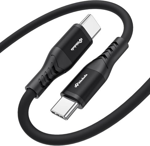 Weduda USB-C to USB-C Cable 6ft,Soft Silicone USB 2.0 Type C 60W Charging Cable Fast Charge for MacBook Pro 2022, iPad Pro 2022, iPad Air 4, iPad Mini 6, Galaxy S21, Pixel, Switch (Black) in Kuwait