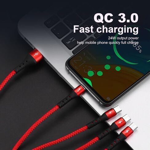 SIQIWO Multi USB C Cable Fast Charging 4FT/2 Pack, 4 in 1 Charger Cord in Kuwait