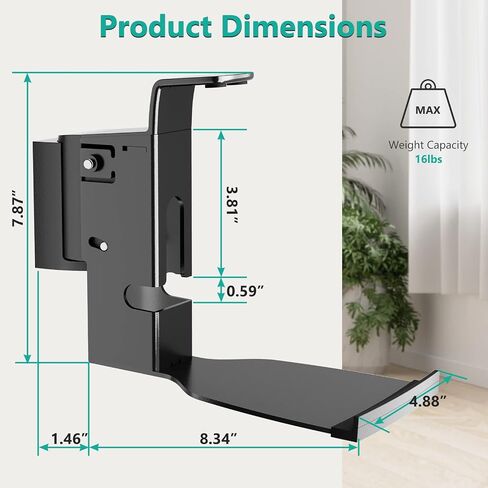 WALI Speaker Wall Mount Brackets for SONOS Play 5 Gen2 (1 Pack, Black) in Saudi Arabia