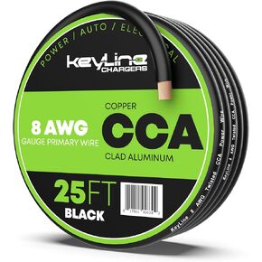 1/0 Gauge Amp Wire - 25ft Red | Best Used for Battery Cable, Marine Speaker Wiring, Solar Systems for RV Trailer, Car Audio Speaker, 8 AWG Automotive Copper Clad Aluminum (CCA) in Saudi Arabia