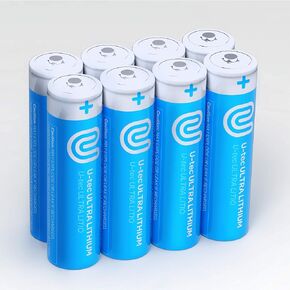 U-tec AA Ultra Lithium Battery (Pack of 8), 3000mAh 1.5V, Longest-Lasting AA Battery, Up to 10 Years in Storage and No Leaks Guaranteed, Works in Extreme Temperatures, Non Rechargeable