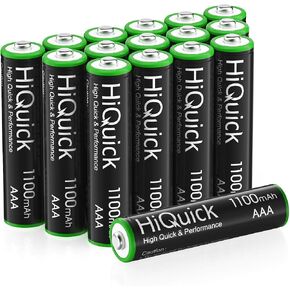 HiQuick AAA Rechargeable Batteries 8-Pack, 1100mAh, Pre-Charged NiMH, 1.2V | Long-lasting power for remotes, toys, and cameras，recharges up to 1200 times， Recycled, Pre-charged in Saudi Arabia