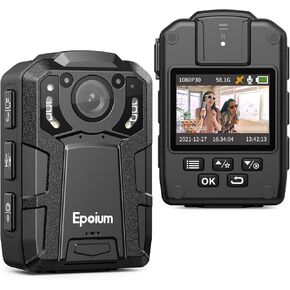 كاميرا الجسم Epoium EM2 128GB 4K، دعم مسار GPS، بطارية 4600 مللي أمبير في الساعة، تسجيل فيديو 14 ~ 16 ساعة، مقاومة للماء IP67، كاميرا مثبتة على الجسم مع رؤية ليلية وحماية الملفات للتسجيل in Kuwait