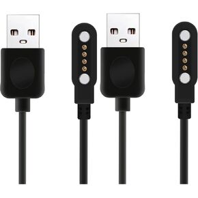 BaiWeiDun [2 Pack] Smart Watch Charger Cable, Universal Magnetic SmartWatch Accessories Charger Cable 4 Pin Cord, Charger Contact pin spacing 7.62 mm (2)