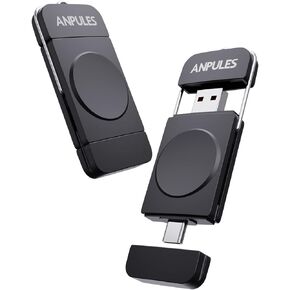 شاحن ساعة محمول لساعة سامسونج جالاكسي 5 - شاحن ساعة انبوليز USB C وUSB A [OTG] لساعة جالاكسي ووتش، شاحن لاسلكي مغناطيسي لساعة جالاكسي 4/4 كلاسيك/3/جالاكسي اكتيف 2 (اسود) in Kuwait